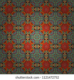 Maximal element tiles geometric seamless pattern in brown, gray and white colors. Seamless background. Vector illustration.