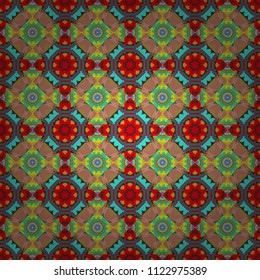 Maximal element tiles geometric seamless pattern in pink, blue and yellow colors. Seamless background. Vector illustration.