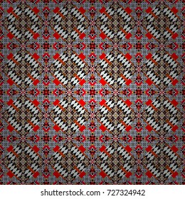 Maximal element tiles geometric seamless pattern in neutral, white and black colors. Seamless background. Vector illustration.