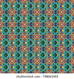 Maximal element tiles geometric seamless pattern in pink, blue and gray colors. Seamless background. Vector illustration.