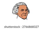 Maximilien Robespierre portrait, flat vector illustration