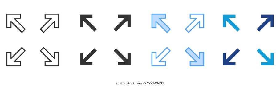 Maximization Icon Set Multiple Style Collection