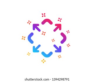 Maximize arrow icon. Full screen symbol. Maximise Navigation sign. Dynamic shapes. Gradient design maximize icon. Classic style. Vector