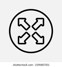 Maximieren Sie das Pfeilsymbol im Zeilenstil, verwenden Sie für die Präsentation mobiler App auf der Website