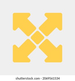Maximizar la ilustración vectorial de icono de flecha en estilo plano, usar para presentación de aplicación móvil del sitio web