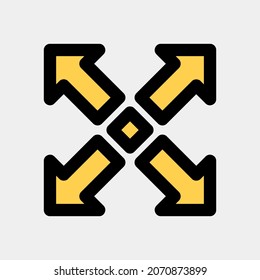 Maximieren Sie die Pfeilsymbol-Vektorgrafik im Vollzeilenstil, verwenden Sie für die Website-Mobile-App-Präsentation