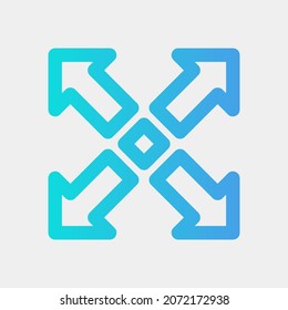Maximieren Sie die Pfeilsymbol-Vektorgrafik im Farbverlauf-Stil, verwenden Sie für die Website-Mobile-App-Präsentation