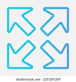 Maximize arrow icon vector illustration in gradient style, use for website mobile app presentation
