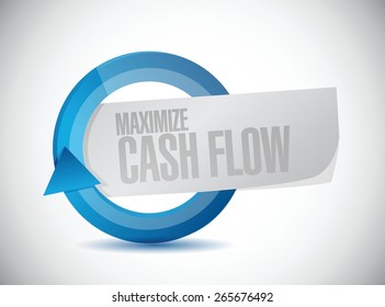 maximize cash flow cycle sign illustration design over white background