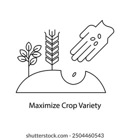 Maximize Crop Variety icon with Editable Stroke.