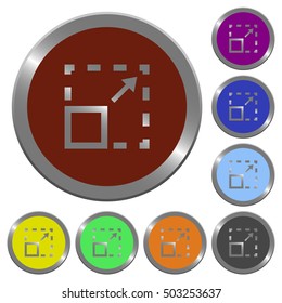 Maximize element icons in color glossy coin-like buttons