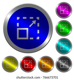 Maximize element icons on round luminous coin-like color steel buttons