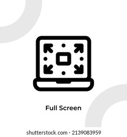 Maximize Full Screen Icon with Outline Style, Vector Editable