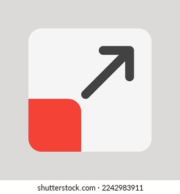 Maximize icon in flat style about user interface, use for website mobile app presentation