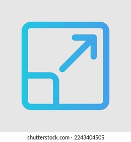 Maximize icon in gradient style about user interface, use for website mobile app presentation