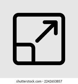 Maximizar el icono en el estilo de línea sobre la interfaz de usuario, usar para presentación de aplicaciones móviles del sitio web