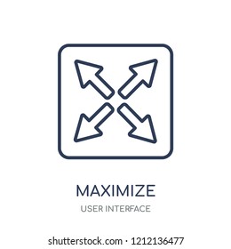 Maximize icon. Maximize linear symbol design from User interface collection. Simple outline element vector illustration on white background.