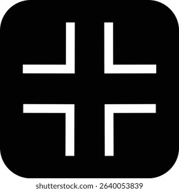 Maximize icon logo design Full Screen Arrow and Exit Screen Icons Black Silhouette flat. Minimalist with arrows pointing outward, representing zoom or expand functions in digital interfaces
