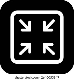 Maximize icon logo design Full Screen Arrow and Exit Screen Icons Black Silhouette flat. Minimalist with arrows pointing outward, representing zoom or expand functions in digital interfaces