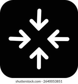 Maximize icon logo design Full Screen Arrow and Exit Screen Icons Black Silhouette flat. Minimalist with arrows pointing outward, representing zoom or expand functions in digital interfaces