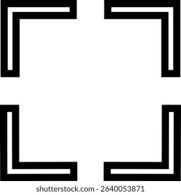 Maximize icon logo design Full Screen Arrow and Exit Screen Icons Black Silhouette line. Minimalist with arrows pointing outward, representing zoom or expand functions in digital interfaces