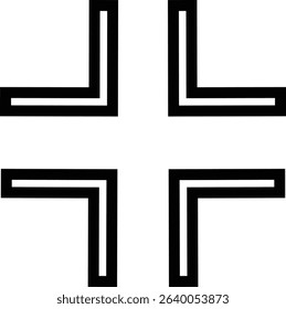 Maximize icon logo design Full Screen Arrow and Exit Screen Icons Black Silhouette line. Minimalist with arrows pointing outward, representing zoom or expand functions in digital interfaces