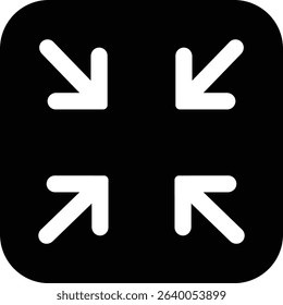 Maximize icon logo design Full Screen Arrow and Exit Screen Icons Black Silhouette flat. Minimalist with arrows pointing outward, representing zoom or expand functions in digital interfaces