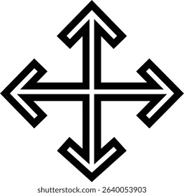 Maximize icon logo design Full Screen Arrow and Exit Screen Icons Black Silhouette line. Minimalist with arrows pointing outward, representing zoom or expand functions in digital interfaces