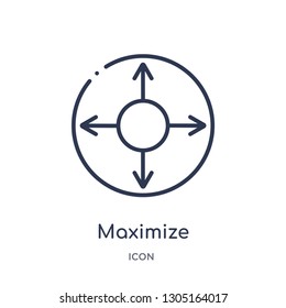 maximize icon from orientation outline collection. Thin line maximize icon isolated on white background.