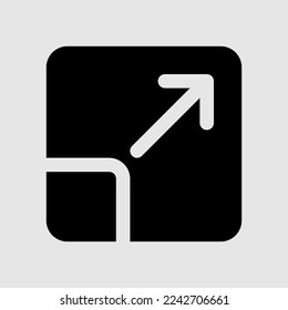 Maximize icon in solid style about user interface, use for website mobile app presentation