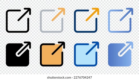 Maximize icons in different style. Maximize icons. Different style icons set. Vector illustration