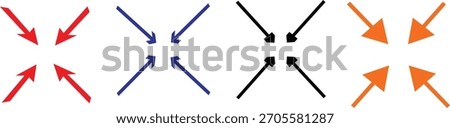 maximize and minimize icons, expanding arrow line icon symbol, expanding arrow line icons in thin line style,

