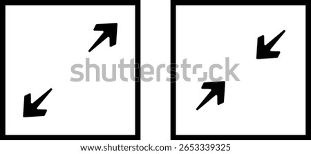 maximize and minimize line Arrows icon set. Full screen and exit screen. Full screen and exit screen
