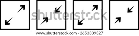 maximize and minimize line Arrows icon set. Full screen and exit screen. Full screen and exit screen
