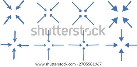 maximize and minimize line Arrows icon set, expanding arrow line icon illustration, expanding arrow line icons on white background.

