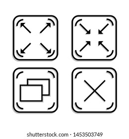 Maximize, minimize, restore and close screen buttons