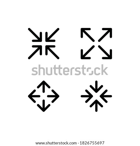 Maximize, Minimize, Scale Icon Logo Illustration Vector Isolated. Arrow and Navigation Icon-Set. Suitable for Web Design, Logo, App, and UI. Editable Stroke and Pixel Perfect. EPS 10.