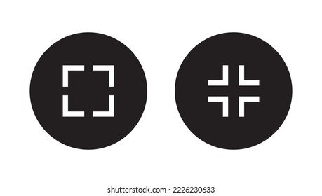 Maximize and minimize screen button icon vector