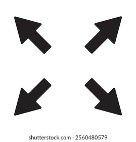 Maximize and minimize screen buttons icon set. Full screen enter and exit sign collection. Arrow mark icons. Scalability icons in flat style for web site, UI, mobile app. Vector illustration