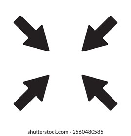 Maximize and minimize screen buttons icon set. Full screen enter and exit sign collection. Arrow mark icons. Scalability icons in flat style for web site, UI, mobile app. Vector illustration