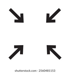 Maximize and minimize screen buttons icon set, Arrow mark icons. Scalability icons in flat style for web site, UI, mobile app. Full screen enter and exit sign collection. Vector illustration