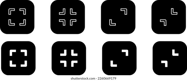 Maximize and minimize vector web buttons. Size button app symbol. Ui design for your project