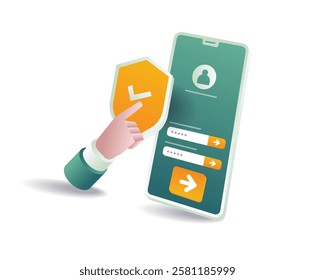 Maximize personal account data smartphone technology concept