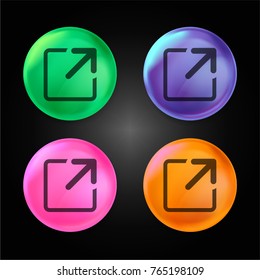 Maximize size option crystal ball design icon in green - blue - pink and orange.