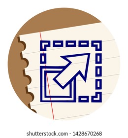 Maximize Square Free Hand Icon on a Notebook Sheet