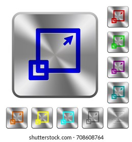 Maximize window engraved icons on rounded square glossy steel buttons