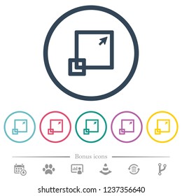 Maximize window flat color icons in round outlines. 6 bonus icons included.