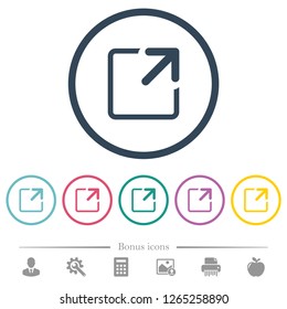 Maximize window flat color icons in round outlines. 6 bonus icons included.