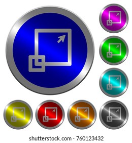 Maximize window icons on round luminous coin-like color steel buttons