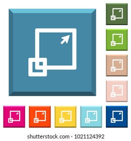 Maximize window white icons on edged square buttons in various trendy colors